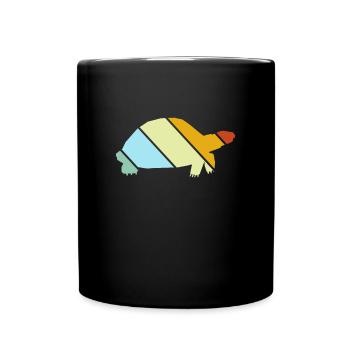 Turtle Retro - Full Colour Mug - black - Front