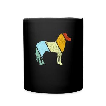 Pferd Retro - Tasse einfarbig - Schwarz - Vorne