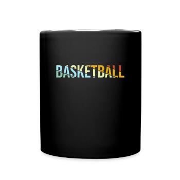 Basketball Retro - Tasse einfarbig - Schwarz - Vorne