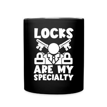 Les serrures de casier sont ma spécialité serrurier - Mug uni - noir - Devant
