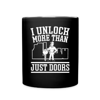 Schlosser Unlock More Than Doors Schlüsseldienst - Tasse einfarbig - Schwarz - Vorne