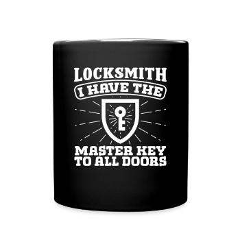 Schlosser Master Key To All Doors Schlüsseldienst - Tasse einfarbig - Schwarz - Vorne