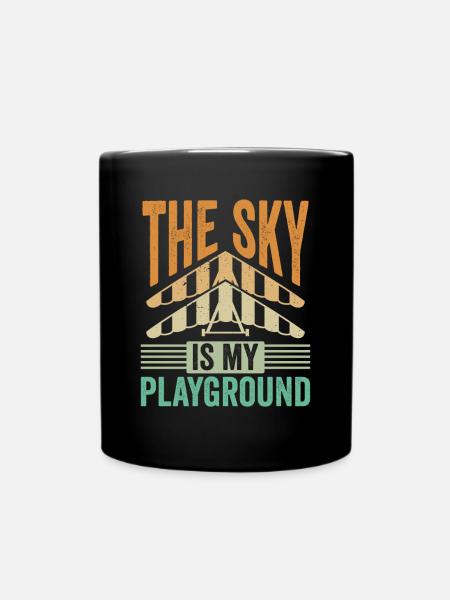 The sky with gliders is my playground - Full Colour Mug - black