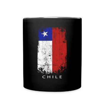 Souvenir avec le drapeau du pays du Chili - Mug uni - noir - Devant