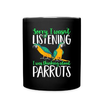 Ara à poitrine jaune, perroquet, bleu et ara, jaune - Mug uni - noir - Devant