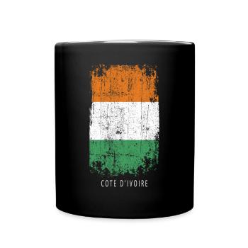 Souvenir avec le drapeau de la Côte d’Ivoire - Mug uni - noir - Devant