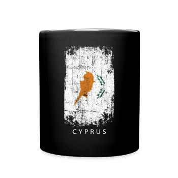 Souvenir Mit Der Landflagge Von Cyprus - Tasse einfarbig - Schwarz - Vorne