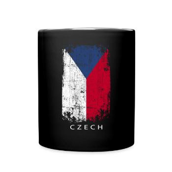 Souvenir avec le drapeau de la République tchèque - Mug uni - noir - Devant