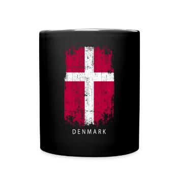 Souvenir with the country flag of Denmark - Full Colour Mug - black - Front