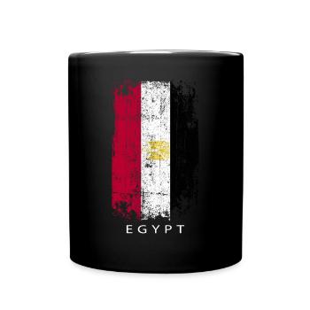 Souvenir avec le drapeau du pays de l’Egypte - Mug uni - noir - Devant