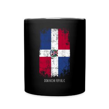 Souvenir Mit Der Landflagge Von Dominican Republic - Tasse einfarbig - Schwarz - Vorne