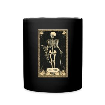 The Fool Skeleton Tarot Card - Tasse einfarbig - Schwarz - Vorne