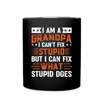 Fête des pères grand-père - Je suis un grand-père que je ne peux pas réparer - Mug uni - noir - Devant