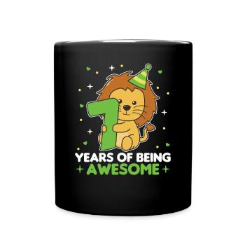 Léo pour les enfants de 7 ans - Mug uni - noir - Devant