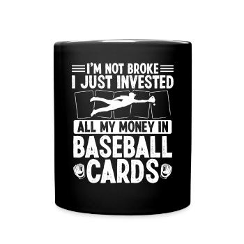 Funny Baseball Card Design - Full Colour Mug - black - Front