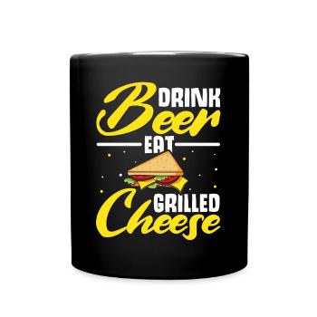 Amour Fromage Grillé Hommes Femmes - Mug uni - noir - Devant