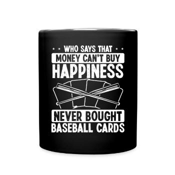 Conception de carte de baseball amusante - Mug uni - noir - Devant