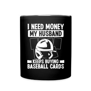 Conception de carte de baseball amusante - Mug uni - noir - Devant