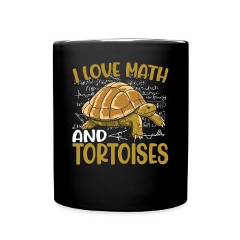 C’est drôle que j’aime les mathématiques et les tortues Turtle Kids School - Mug uni - noir - Devant