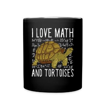 J’aime les maths et les tortues drôles enfants tortue d’école - Mug uni - noir - Devant