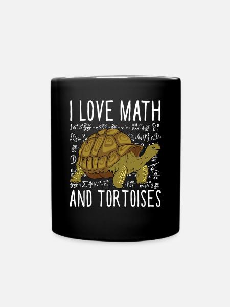 J’aime les maths et les tortues drôles enfants tortue d’école - Mug uni - noir