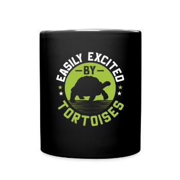 Easily Excited By Tortoises Retro Reptile Turtle V - Tasse einfarbig - Schwarz - Vorne