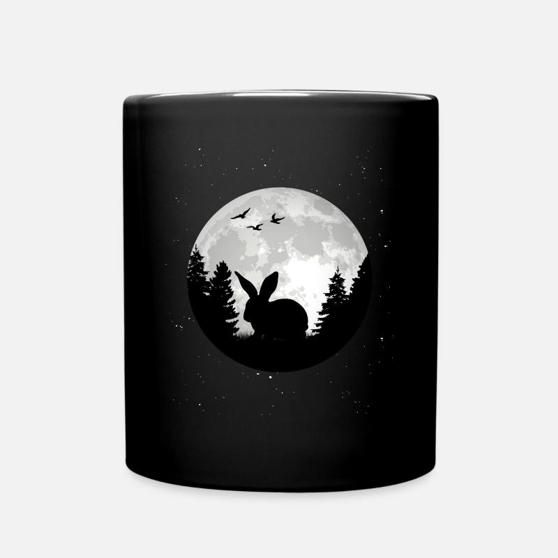 Kaninchen Mond Häschen Hase - Tasse einfarbig - Schwarz