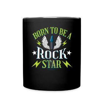 Born To Be A Rock Star Guitar Lover - Full Colour Mug - black - Front