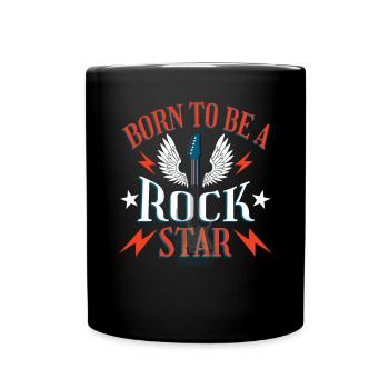 Guitar Lover Guitarist Born To Be A Rock Star - Full Colour Mug - black - Front