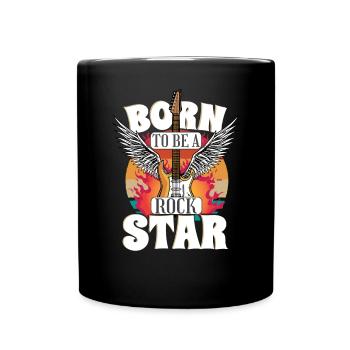 Born To Be A Rock Star Guitare Rock Music - Mug uni - noir - Devant