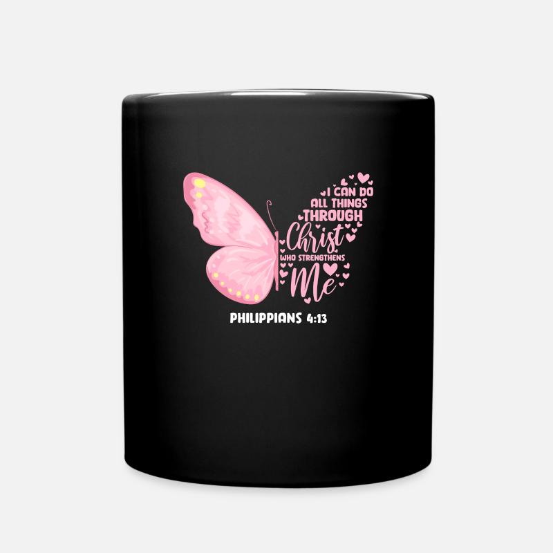 Bibel Bibelvers Christliche Sprüche Jesus Geschenk - Tasse einfarbig - Schwarz