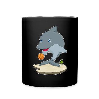 Dolphin Basketball Player Basketball - Mug uni - noir - Devant