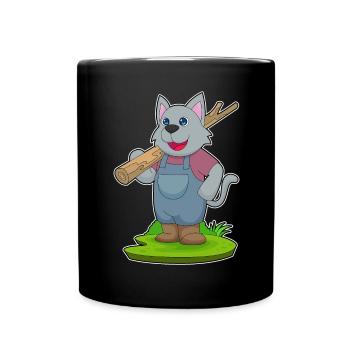 Forêt du bois de bûcherons Cat - Mug uni - noir - Devant