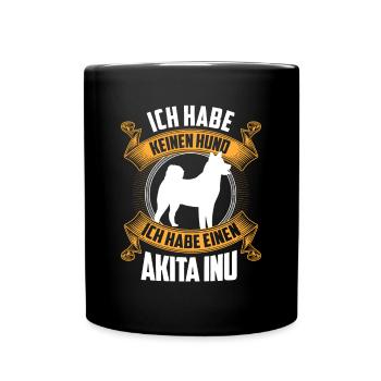Habe einen Akita Inu japanischer Akita Inu - Tasse einfarbig - Schwarz - Vorne