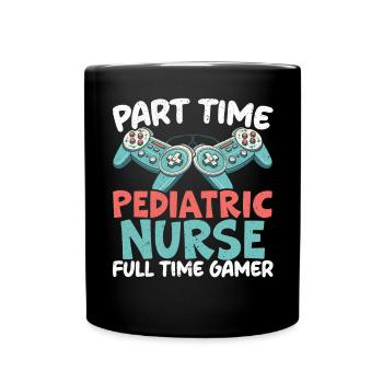 Gamer Nurse Video Game Player Gaming Nursing - Full Colour Mug - black - Front