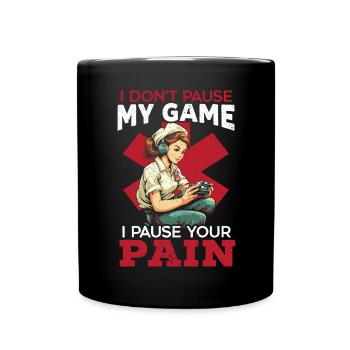 Gamer Nurse Video Game Player Gaming Nursing - Full Colour Mug - black - Front