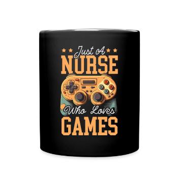 Gamer Nurse Video Game Player Gaming Nursing - Full Colour Mug - black - Front
