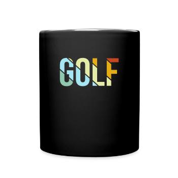 Golf Retro - Tasse einfarbig - Schwarz - Vorne
