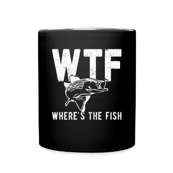 Wo ist der Fisch? - Tasse einfarbig - Schwarz - Vorne