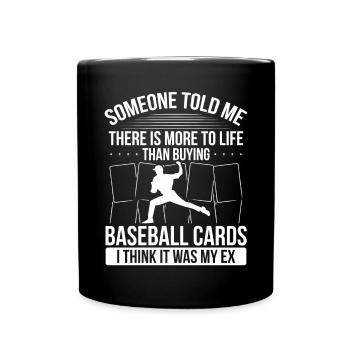 Funny Baseball Card Design - Full Colour Mug - black - Front