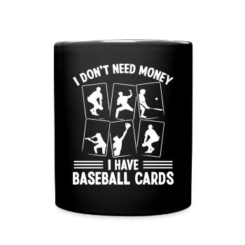 Funny Baseball Card Design - Full Colour Mug - black - Front