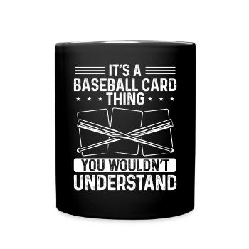 Funny Baseball Card Design - Full Colour Mug - black - Front