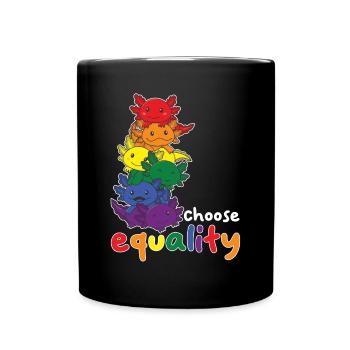 Regenbogen Axolotl Flag Pride LGBTQ süße Axolotls - Tasse einfarbig - Schwarz - Vorne