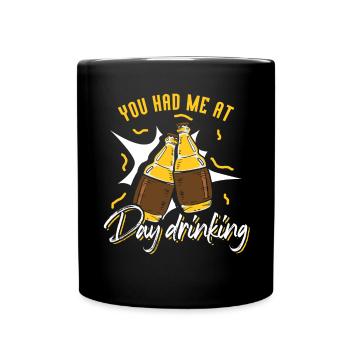 Sie Hatten Mich Bei Day Drinking Retro Beach - Tasse einfarbig - Schwarz - Vorne