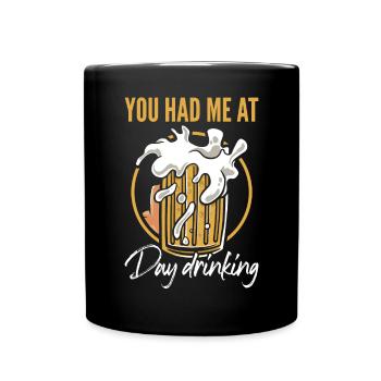 Sie Hatten Mich Bei Day Drinking Retro Beach - Tasse einfarbig - Schwarz - Vorne