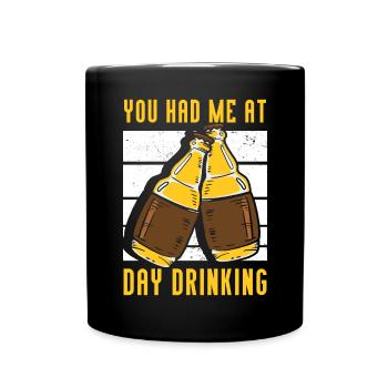 Sie Hatten Mich Bei Day Drinking Retro Beach - Tasse einfarbig - Schwarz - Vorne