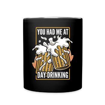 Sie Hatten Mich Bei Day Drinking Retro Beach - Tasse einfarbig - Schwarz - Vorne