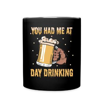 Sie Hatten Mich Bei Day Drinking Retro Beach - Tasse einfarbig - Schwarz - Vorne