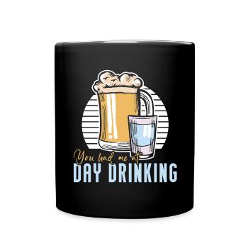 Sie Hatten Mich Bei Day Drinking Retro Beach - Tasse einfarbig - Schwarz - Vorne