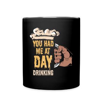 Sie Hatten Mich Bei Day Drinking Retro Beach - Tasse einfarbig - Schwarz - Vorne